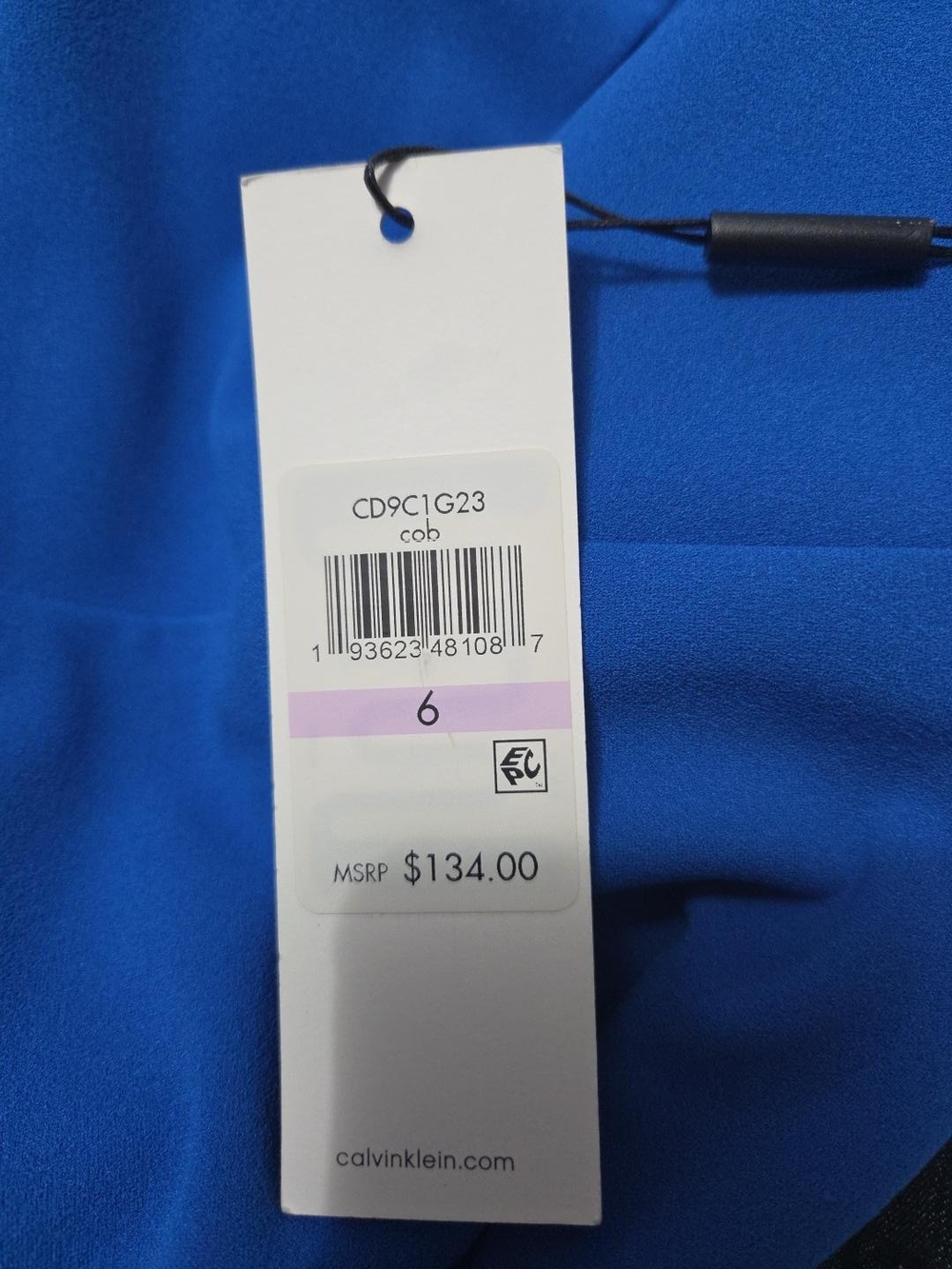 Calvin Klein Cobalt Blue V-Neck Midi Sheath Dress - Picture 4 of 5